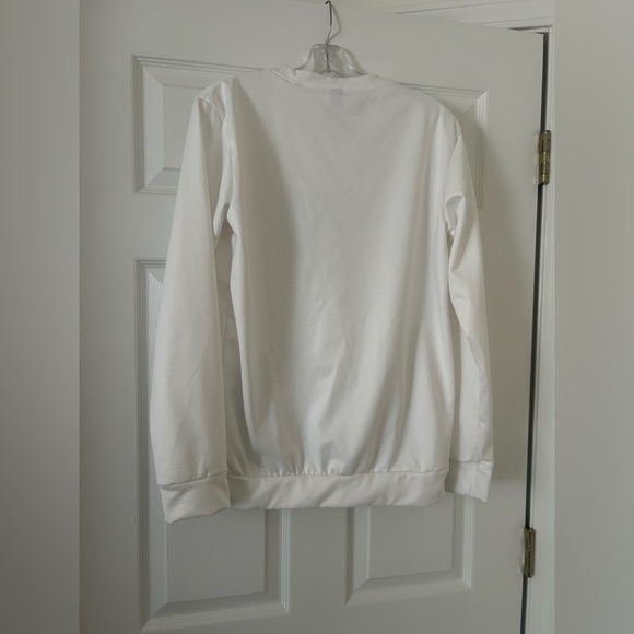 White Sweatshirt with Green Bows and 'Merry' Print - Picture 2 of 4